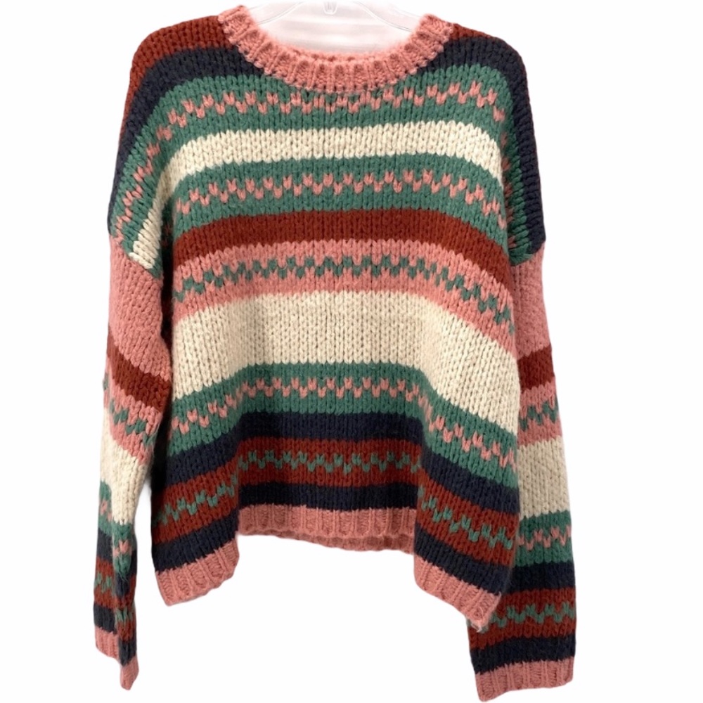 THE GOOD JANE  WIDE STRIPE DROP SLEEVE SWEATER